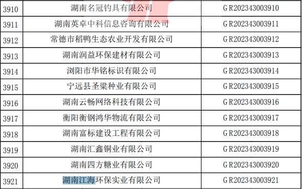 2023年湖南江海，“高新技術(shù)企業(yè)”復(fù)審順利通過！